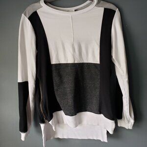 ATKO Cotton & Modal Side Zip Detail Sweatshirt Size Medium